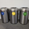 Cubo Urban de Acero Inoxidable Cepillado, 3X50 Litros, Antihuellas